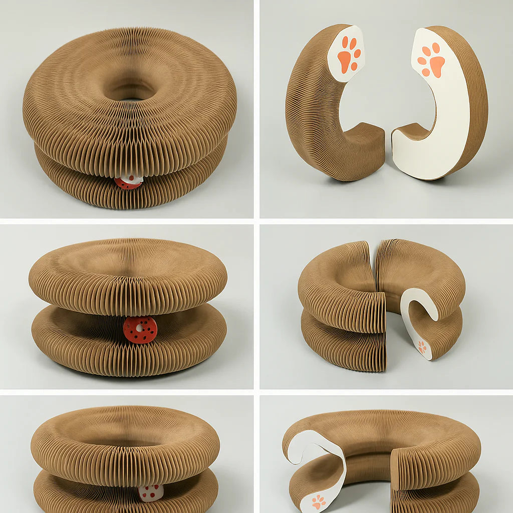 Griffoir Pliable en Carton pour Chat – Compact, Résistant et Ludique