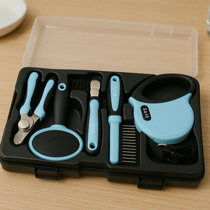 Kit 2-en-1 Laisse de Traction & Brosse de Toilettage